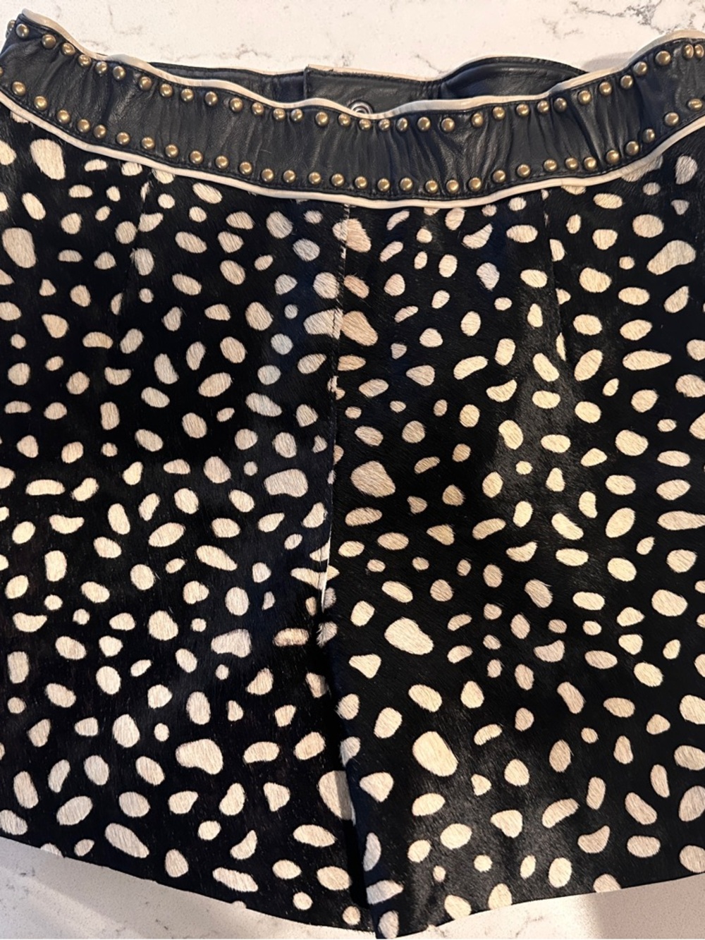 Double D Ranch Black and Gold Leopard-Print Jean Shorts - Picture 7 of 11